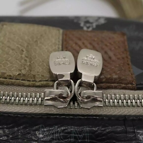 MCM Vicetos Logogram Hand Bag PVC Black Auth - Picture 6 of 16